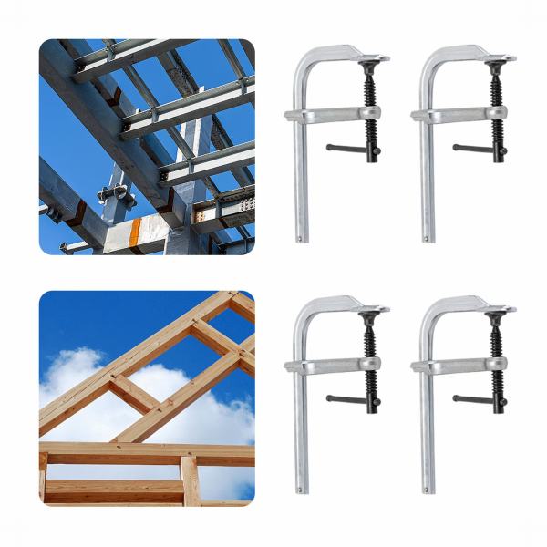 4-piece F Welding Clamps Drop-forged Bar Clamp Mini High Strength F Clamps for Handle Heavy Workloads for Fixing Metal Steel Processing Cutting 4-piece F Welding Clamps Drop-forged Bar Clamp Mini High Strength F Clamps for Handle Heavy Workloads for Fixing Metal Steel Processing Cutting