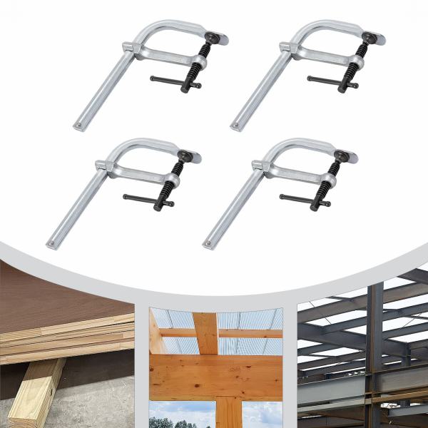 4-piece F Welding Clamps Drop-forged Bar Clamp Mini High Strength F Clamps for Handle Heavy Workloads for Fixing Metal Steel Processing Cutting 4-piece F Welding Clamps Drop-forged Bar Clamp Mini High Strength F Clamps for Handle Heavy Workloads for Fixing Metal Steel Processing Cutting