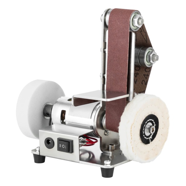 Mini Belt Sander, Electric Bench Grinder Sanding Machine, Table Top Grinder Polisher