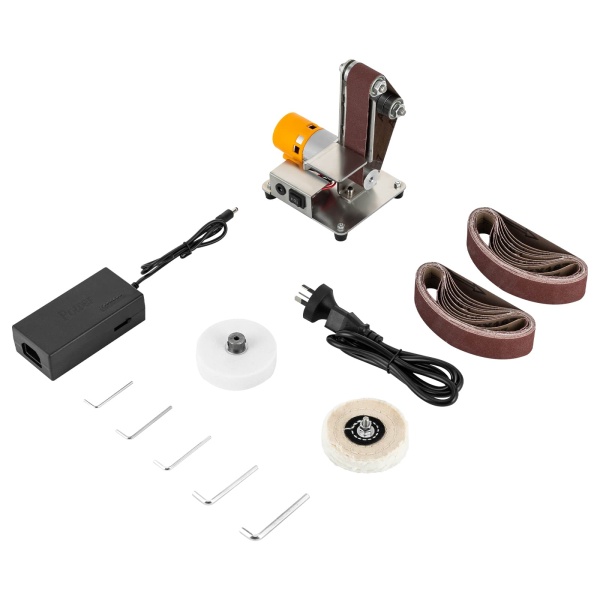 Mini Belt Sander, Electric Bench Grinder Sanding Machine, Table Top Grinder Polisher Mini Belt Sander, Electric Bench Grinder Sanding Machine, Table Top Grinder Polisher