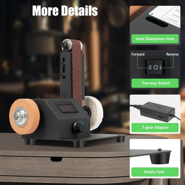350W Electric Mini Belt Sander DIY  Electric Belt Sander for Knife Making Upgrade Knife Sharpening Belt Sander with 10PCS Abrasive Belt