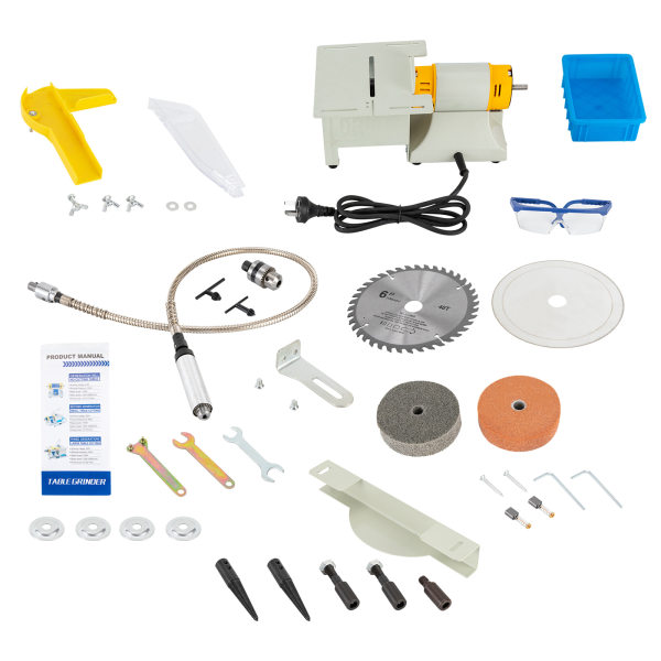 350W Multifunction Jewelry Rock Polishing Buffer Bench Lathe & Polisher Machine