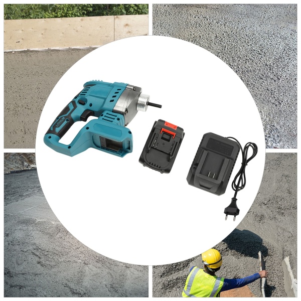 Cordless Concrete Vibrator Cement Shaker Portable Li-ion Battery with Anti-slip and Vibration-absorbing Ergonomic Handle for Restoration Concrete Columns Cordless Concrete Vibrator Cement Shaker Portable Li-ion Battery with Anti-slip and Vibration-absorbing Ergonomic Handle for Restoration Concrete Columns