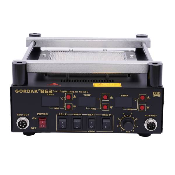 Soldering Preheat Hot Air Machine Repair Rework Station 3 In 1 Hot Air Gun + Soldering Iron + IR Preheating Station