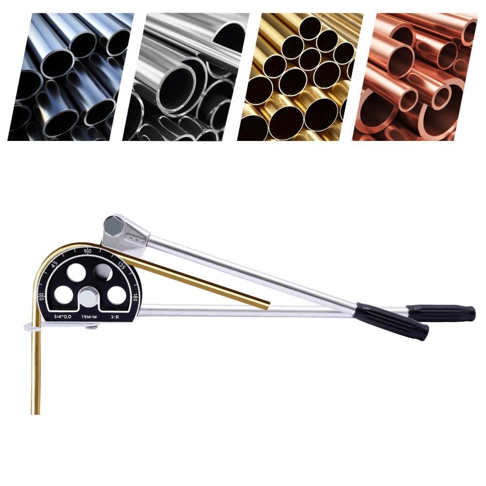 3/4" Tubing Bender Manual Pipe Tube Bender 180 Degree Bending Tool for Copper Aluminum Pipes Air Conditioner Refrigeration Repair