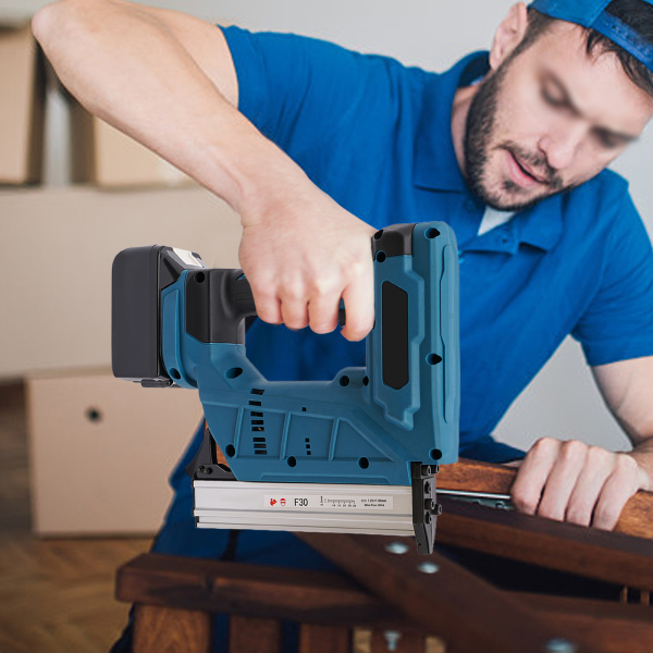 Cordless Nail Gun Battery Powered Battery Brad Nailer Staple Gun 18V 6.0Ah Battery and Charger Included Nail Gun for Woodworking