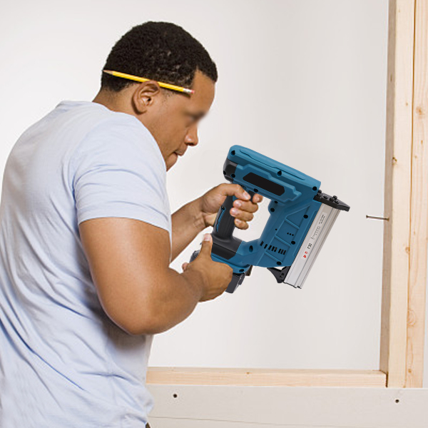 Cordless Nail Gun Battery Powered Battery Brad Nailer Staple Gun 18V 6.0Ah Battery and Charger Included Nail Gun for Woodworking