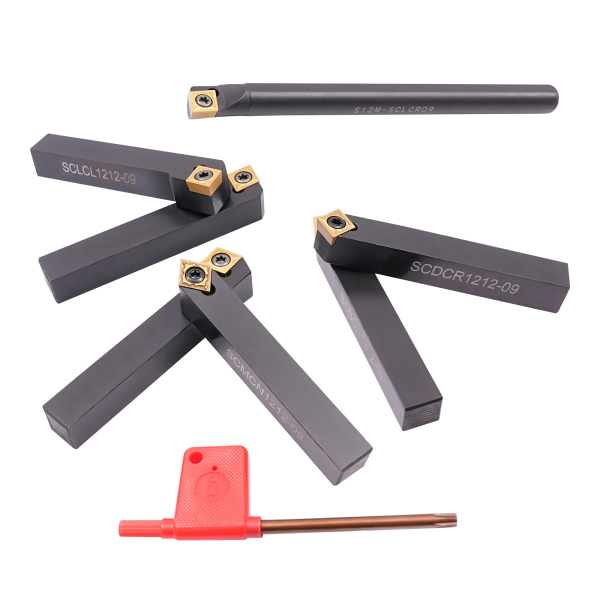 Turnable Lathe Turning Tool Precision Machining 7PCS Turning Tools, Lathe Tools Holder Set with Blades for Parts Processing Mechanical Processing