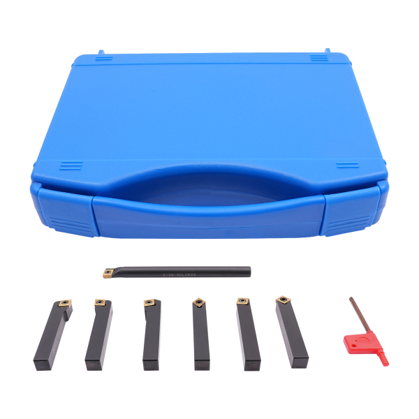 Turnable Lathe Turning Tool Precision Machining 7PCS Turning Tools, Lathe Tools Holder Set with Blades for Parts Processing Mechanical Processing