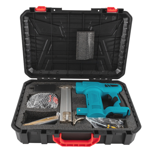 2-in-1 Nail Gun Cordless Nail Gun Battery Powered Nail Gun with Battery and Charger With A 100W All-Copper Motor 1.5Ah Lithium Battery for Upholstery Installation