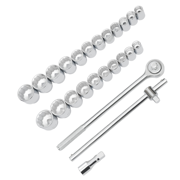 27-piece 3/4'' Wrench Socket Set Drive Wrench Socket Set Drive Socket Set  Made of 45# Carbon Steel T-shaped Sliding Handle for Handymen Mechanics