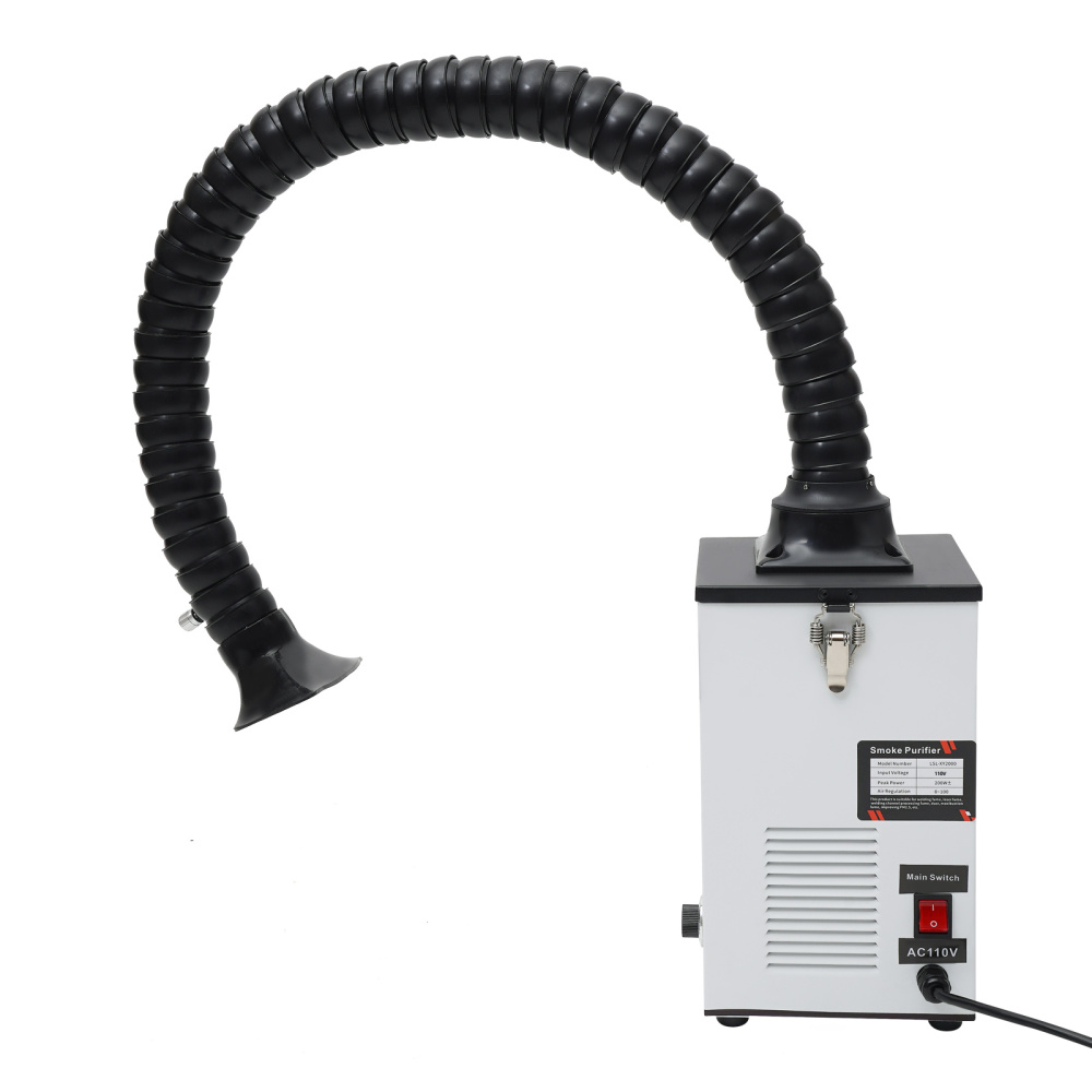 Soldering Smoke Absorber Welding Smoke Absorber Soldering Smoke Extractor Low Noise with 360° Rotatable Hood Universal Wheels Exhaust Vents