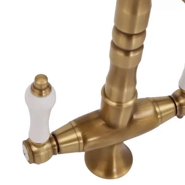 Antique Two-Handle Kitchen Mixer Tap Laundry Sink Basin Faucet Bath Spout Tap AU