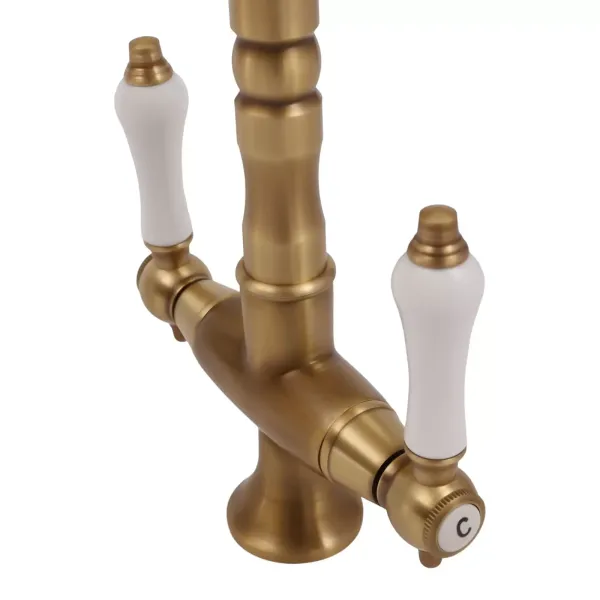 Antique Two-Handle Kitchen Mixer Tap Laundry Sink Basin Faucet Bath Spout Tap AU Antique Two-Handle Kitchen Mixer Tap Laundry Sink Basin Faucet Bath Spout Tap AU