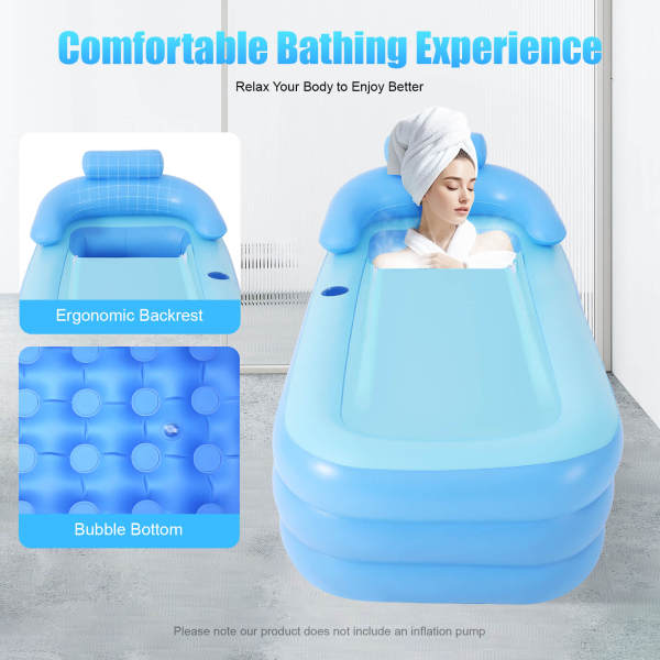 Adult PVC Folding Portable Spa Warm Bathtub Blow Up Kit Inflatable Bathtub