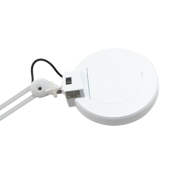 5X LED Magnifying Lamp, Bright Daylight Magnifying Glass with Light and Stand, Adjustable Swivel Arm Magnifier lamp-White