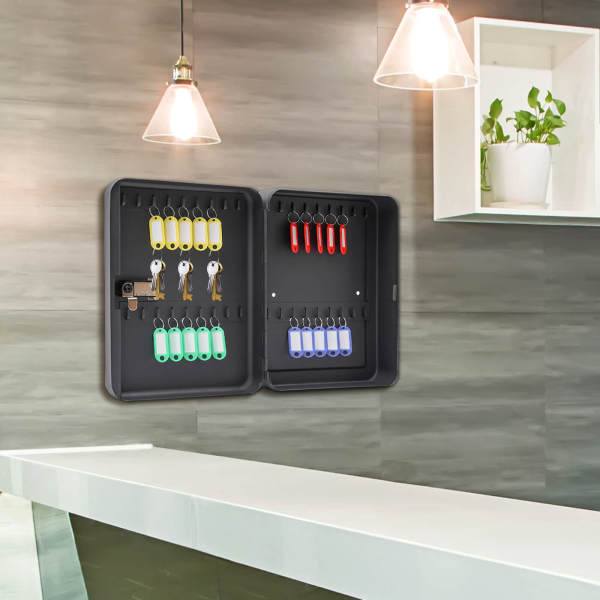 Black 36-Key Storage Cabinet, Combination Safe, Iron Safe Box - Wall-Mounted, 1.18 - 2.36 Inch Key Capacity Black 36-Key Storage Cabinet, Combination Safe, Iron Safe Box - Wall-Mounted, 1.18 - 2.36 Inch Key Capacity