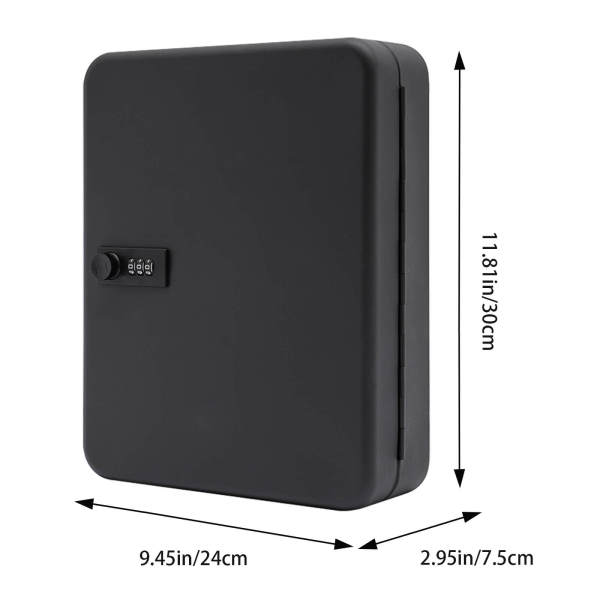 Black 36-Key Storage Cabinet, Combination Safe, Iron Safe Box - Wall-Mounted, 1.18 - 2.36 Inch Key Capacity Black 36-Key Storage Cabinet, Combination Safe, Iron Safe Box - Wall-Mounted, 1.18 - 2.36 Inch Key Capacity