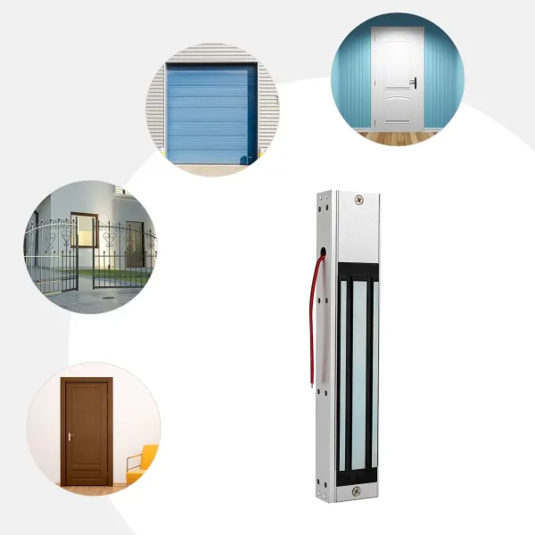 Indoor 12VDC 24VDC 617lbs Holding Force Magnetic Door Lock with Z and L Brackets for Access Control Door and Gate Opener Fail Safe Electromagnetic Door Lock
