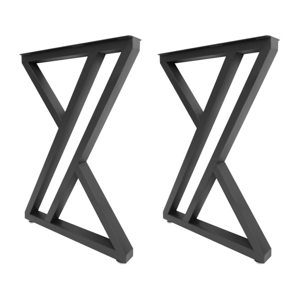 2pcs Metal Furniture Legs Stable X-shaped Industrial Metal Table Legs Excellent Load-bearing Capacity Black Furniture Legs for Bedrooms Hotels
