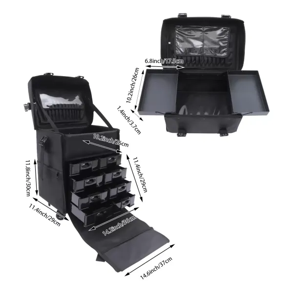 Professional Embroidery Toolbox Portable Beauty Case Adjustable Shoulder Strap