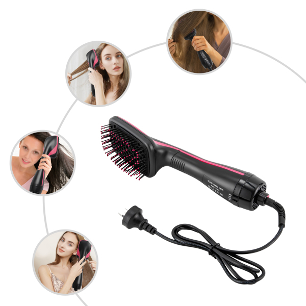 3 in 1 Hair Dryer Styler Volumizer Hair Straightener Curler Comb Brush up to 180°