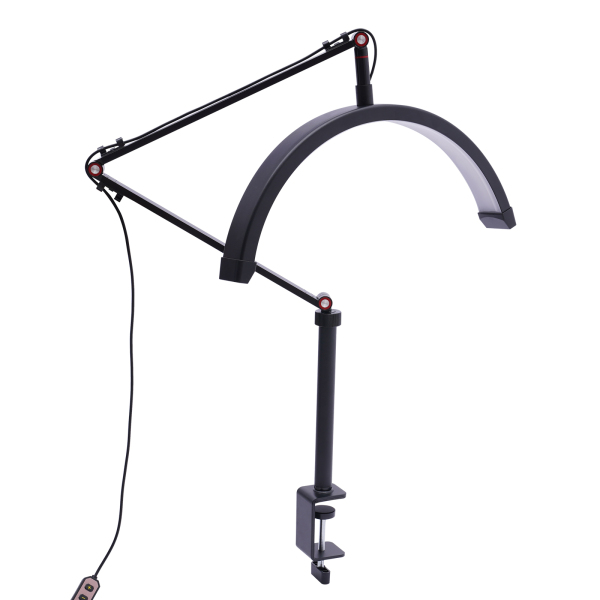 LED Beauty Moon Light with Stand Support Lighting Kit For Eyelash Tattoo Salon Adjustable and Rotatable LED Beauty Moon Light for Beauty Salons Black LED Beauty Moon Light with Stand Support Lighting Kit For Eyelash Tattoo Salon Adjustable and Rotatable LED Beauty Moon Light for Beauty Salons Black