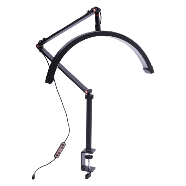LED Beauty Moon Light with Stand Support Lighting Kit For Eyelash Tattoo Salon Adjustable and Rotatable LED Beauty Moon Light for Beauty Salons Black LED Beauty Moon Light with Stand Support Lighting Kit For Eyelash Tattoo Salon Adjustable and Rotatable LED Beauty Moon Light for Beauty Salons Black