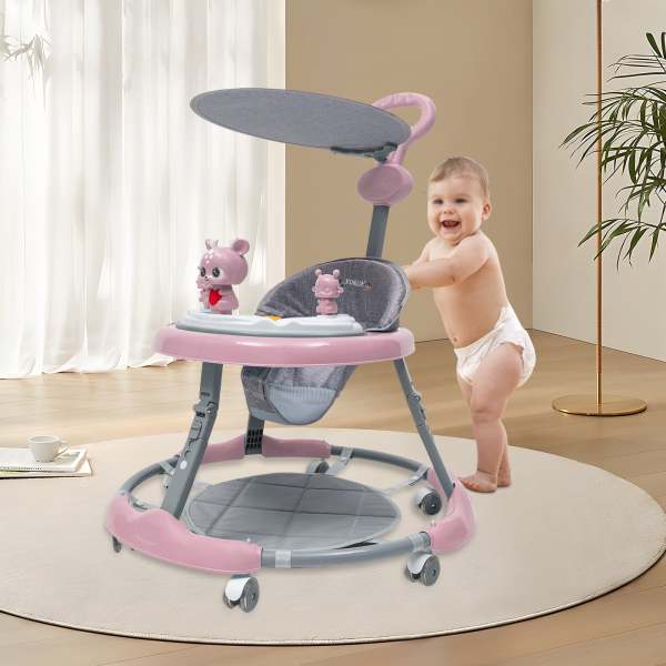 Upgrade Baby Walker Stroller Play Activity Music Kids Ride On Toy Car Adjustable pink Upgrade Baby Walker Stroller Play Activity Music Kids Ride On Toy Car Adjustable pink
