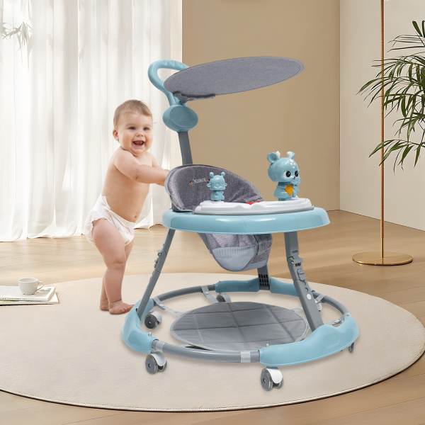 Upgrade Baby Walker Stroller Play Activity Music Kids Ride On Toy Car Adjustable blue Upgrade Baby Walker Stroller Play Activity Music Kids Ride On Toy Car Adjustable blue