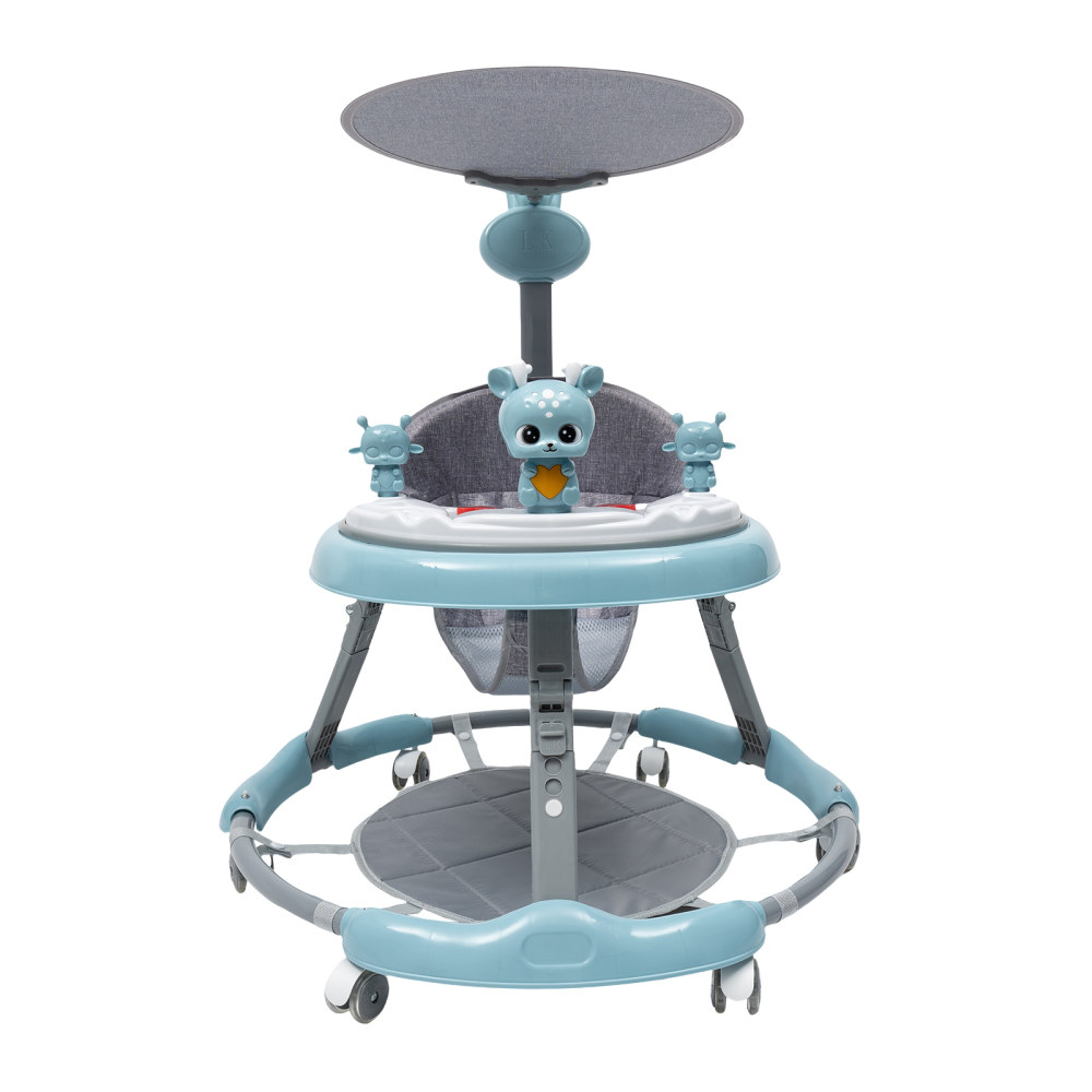 Upgrade Baby Walker Stroller Play Activity Music Kids Ride On Toy Car Adjustable blue