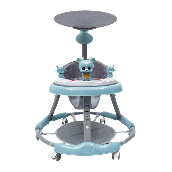 Upgrade Baby Walker Stroller Play Activity Music Kids Ride On Toy Car Adjustable blue