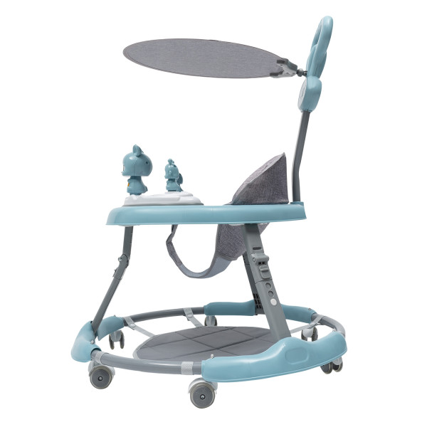 Upgrade Baby Walker Stroller Play Activity Music Kids Ride On Toy Car Adjustable blue