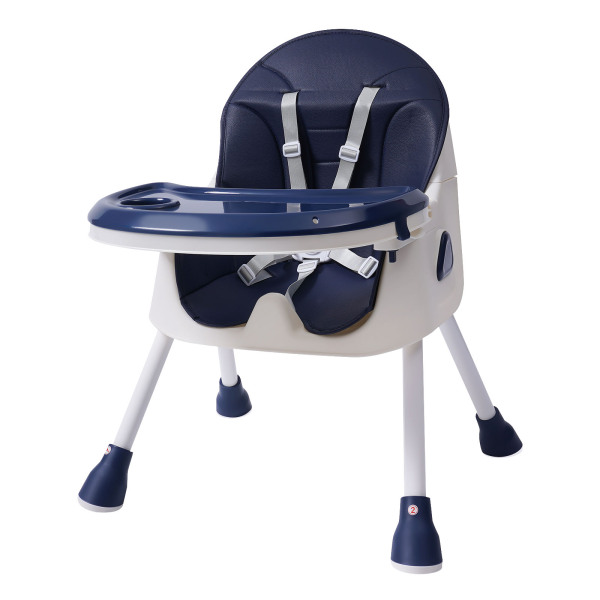 Baby High Chair, 2-in-1 High Chair for Babies and Toddlers with Footrest, Removable Double Tray,(Blue)