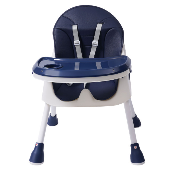 Baby High Chair, 2-in-1 High Chair for Babies and Toddlers with Footrest, Removable Double Tray,(Blue)