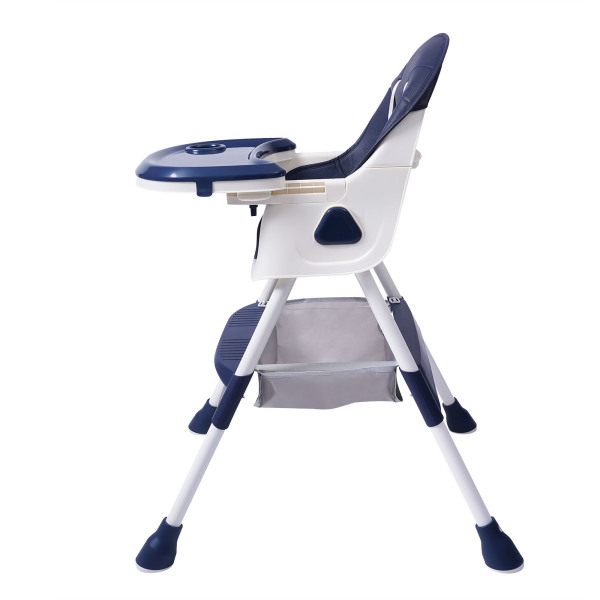 Baby High Chair, 2-in-1 High Chair for Babies and Toddlers with Footrest, Removable Double Tray,(Blue)