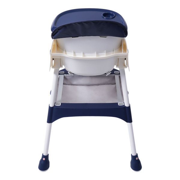 Baby High Chair, 2-in-1 High Chair for Babies and Toddlers with Footrest, Removable Double Tray,(Blue)