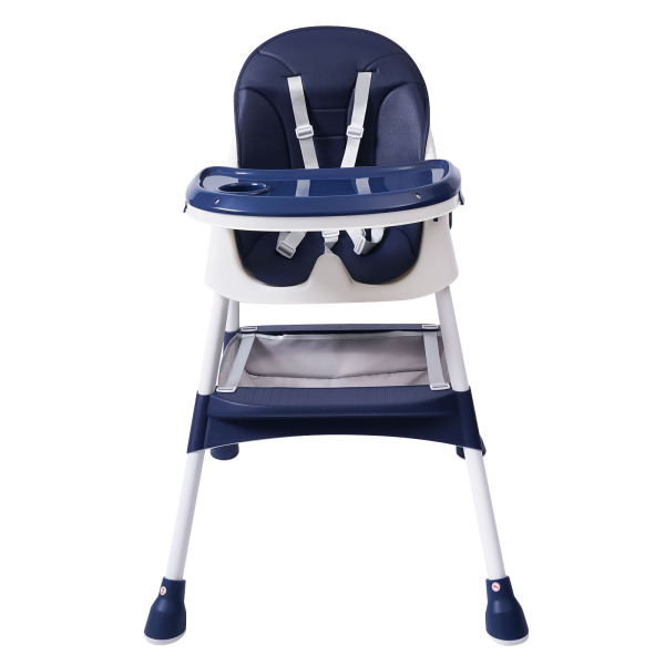 Baby High Chair, 2-in-1 High Chair for Babies and Toddlers with Footrest, Removable Double Tray,(Blue)