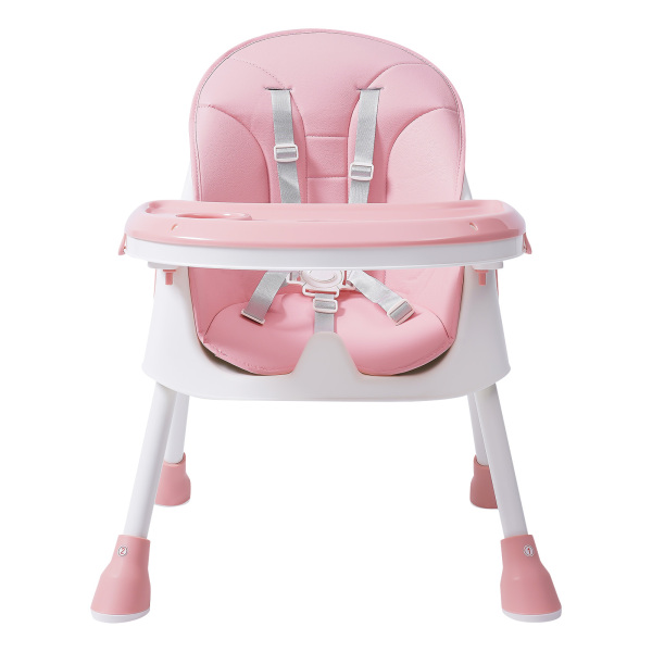 Baby High Chair, 2-in-1 High Chair for Babies and Toddlers with Footrest, Removable Double Tray,(Pink)