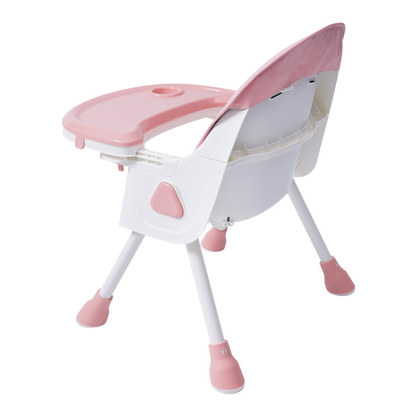 Baby High Chair, 2-in-1 High Chair for Babies and Toddlers with Footrest, Removable Double Tray,(Pink)