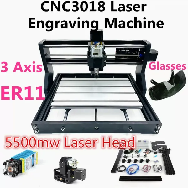 2IN1 USB CNC 3018 Pro CNC Router Kit 5500mW MAX Laser Engraver Engraving Machine