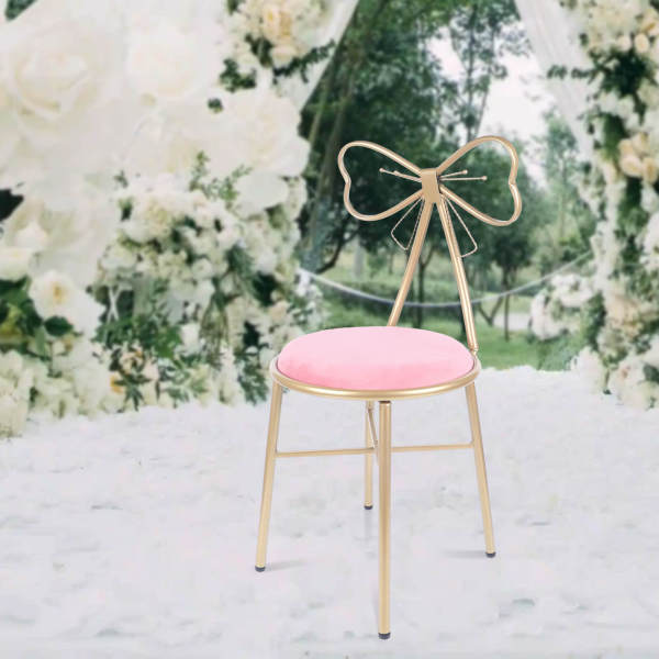 Deep Pink & Gold A-Style Butterfly Chair, Vanity Stool, Comfortable Seating - 165.35 lbs Capacity Deep Pink & Gold A-Style Butterfly Chair, Vanity Stool, Comfortable Seating - 165.35 lbs Capacity