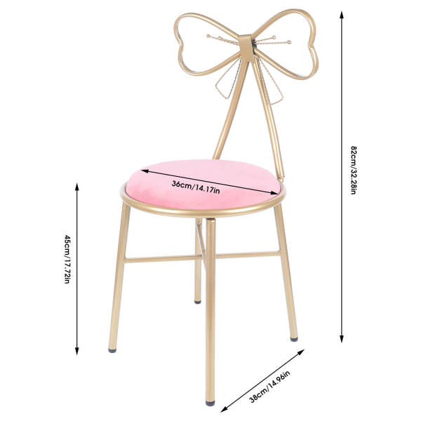 Deep Pink & Gold A-Style Butterfly Chair, Vanity Stool, Comfortable Seating - 165.35 lbs Capacity Deep Pink & Gold A-Style Butterfly Chair, Vanity Stool, Comfortable Seating - 165.35 lbs Capacity