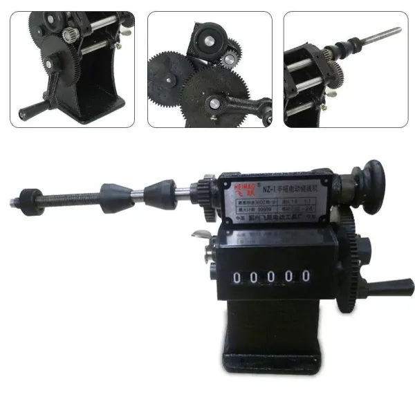 Winding Machine Manual Coil Winding Machine Winder Coiler Range 0-99999 Round Manual Hand Dualpurpose Coil Counting and Winding Machine