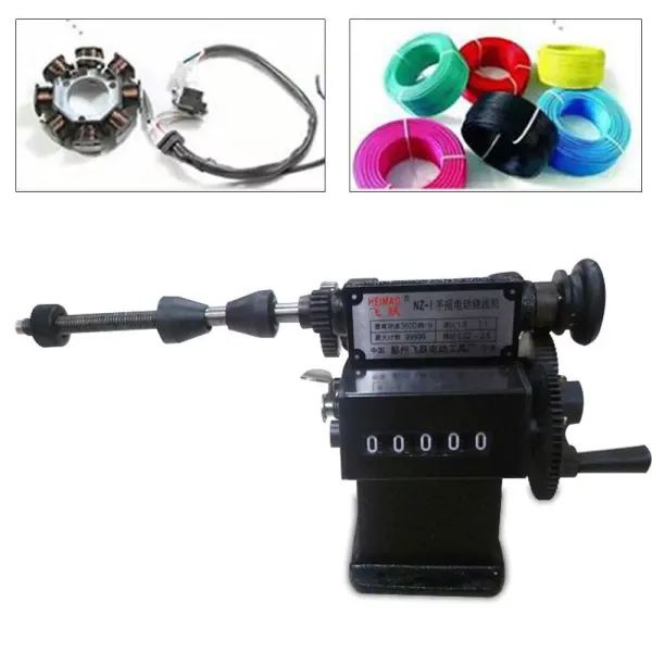 Winding Machine Manual Coil Winding Machine Winder Coiler Range 0-99999 Round Manual Hand Dualpurpose Coil Counting and Winding Machine