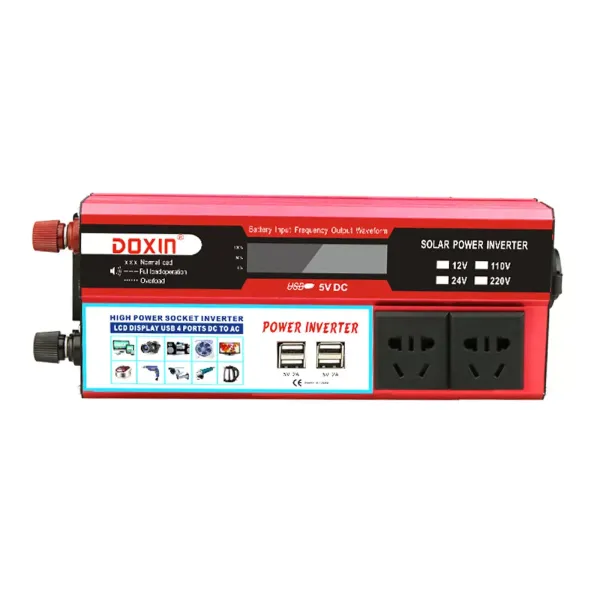 2000W 12V DC-AC Power Inverter Car Caravan Boat USB Charge LCD Screen