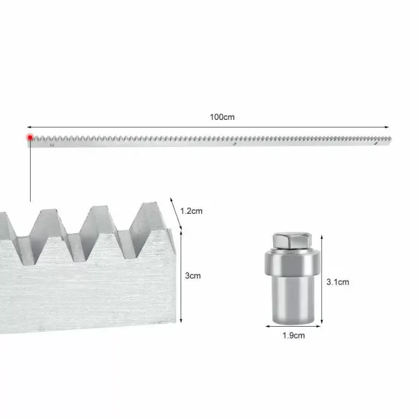 6 Pieces Electric Slide Gate Opener Rail Racks Heavy Duty Waterproof Tracks Metal-Reinforced Gear Racks