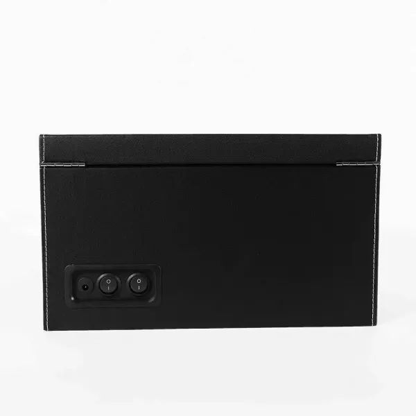 4+6 Automatic Watch Display Box Storage Case Black Smooth Opening Hinged Lid Clear Viewing Window