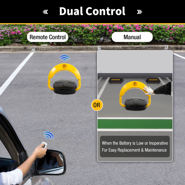 Remote Control Car Parking Latch Space Saver Lock Barrier Warning Sign Keys 180 ° Rotating Rocker Arm
