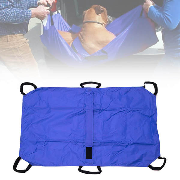 Blue Nylon Anti-Bite Pet Stretcher, Pet Rescue Carrier, Portable Pet Lifter - 132.27lb Capacity, Foldable & Comfortable